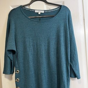 $5 SALE. 89th & Madison dusty teal blue sweater.  EUC Medium Lightweight